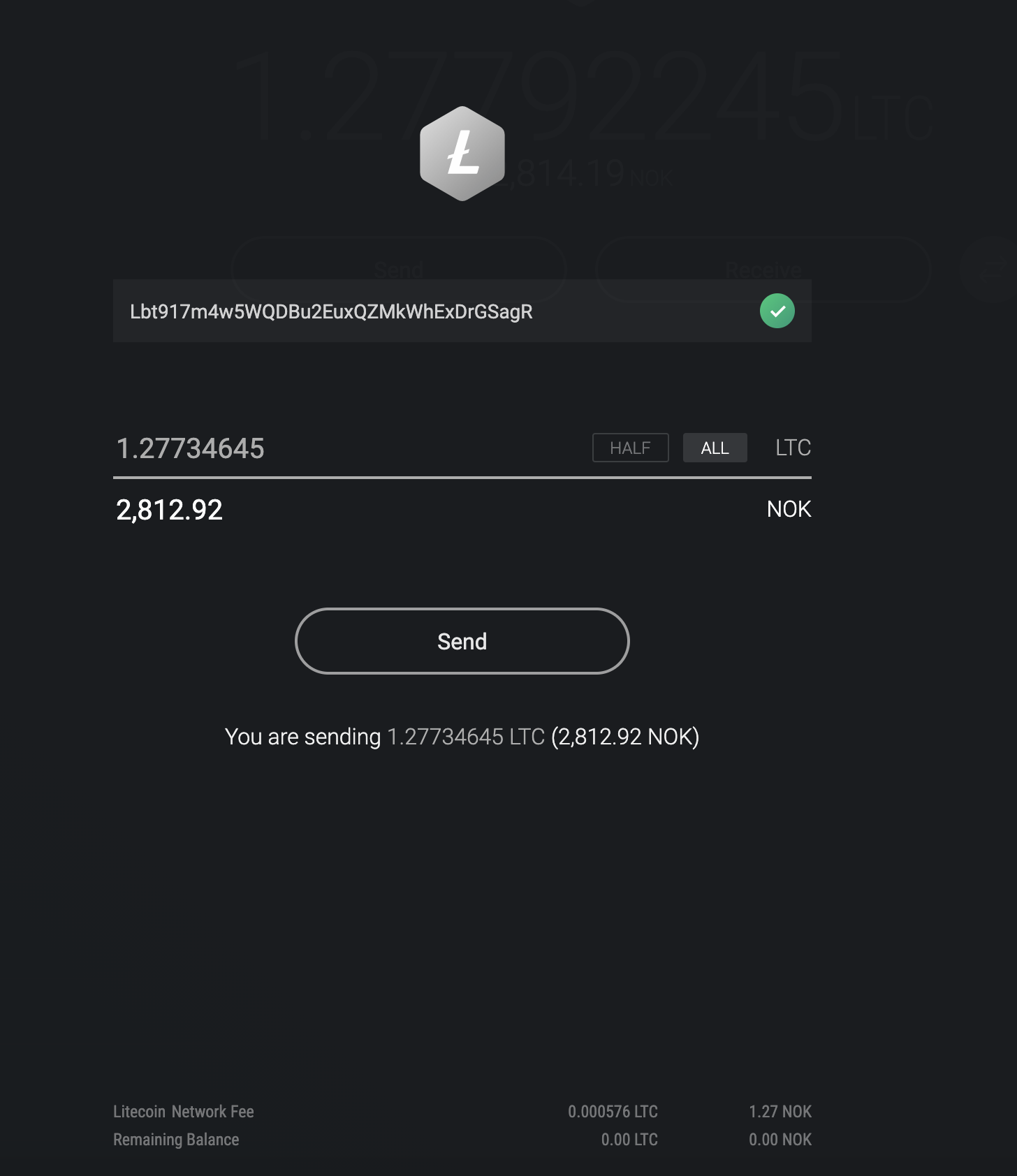 Exodus send litecoin til BetInAsia
